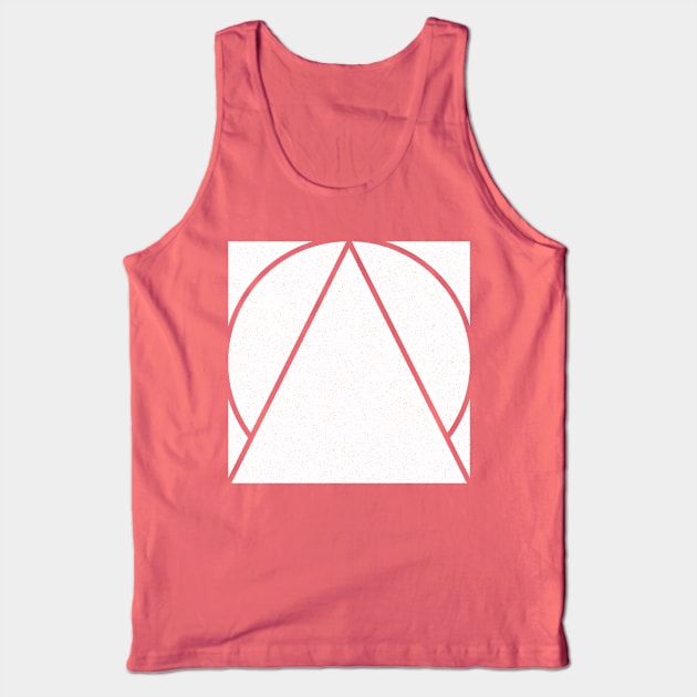 Square Circle Triangle - White Tank Top by Justin Cassell